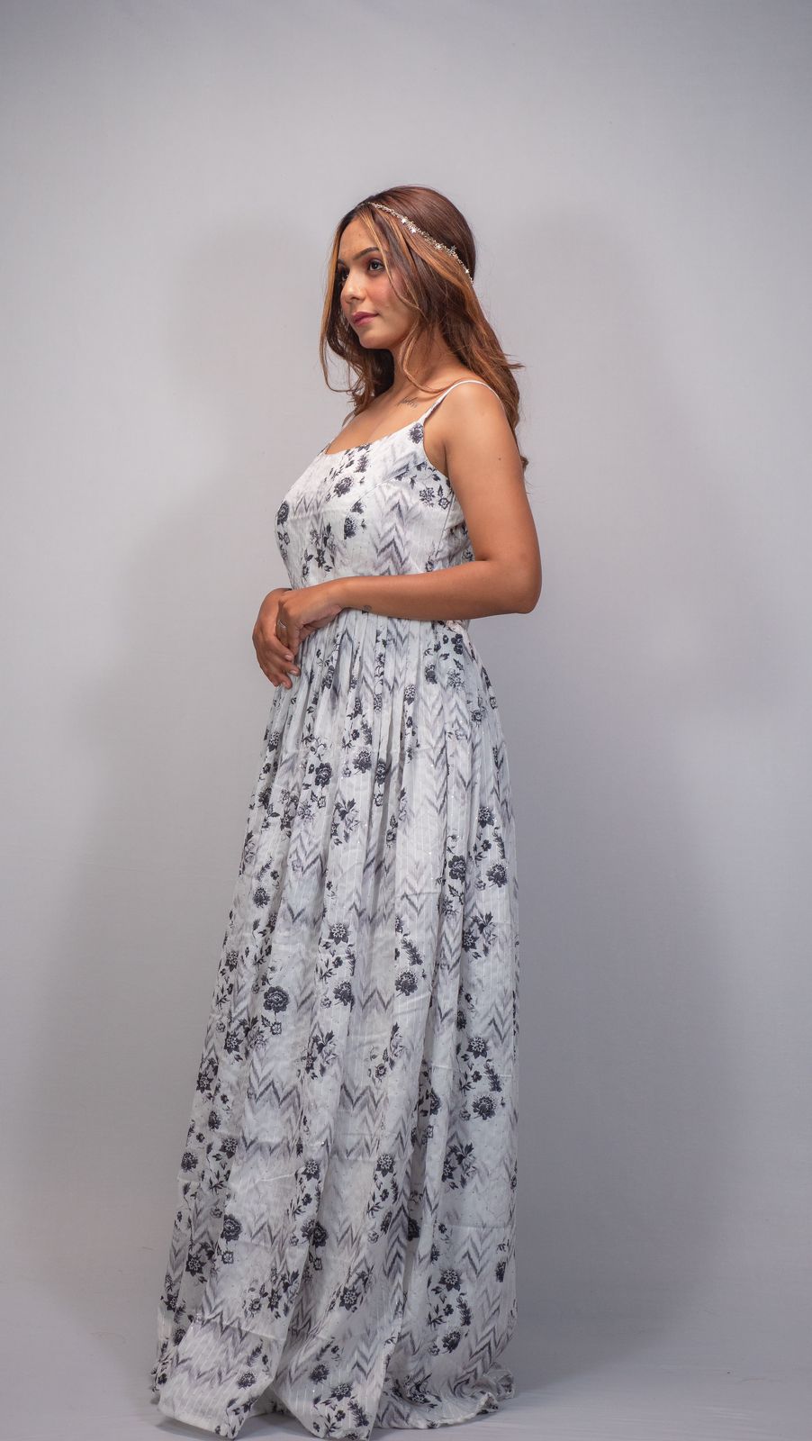 White Cotton Long Dress