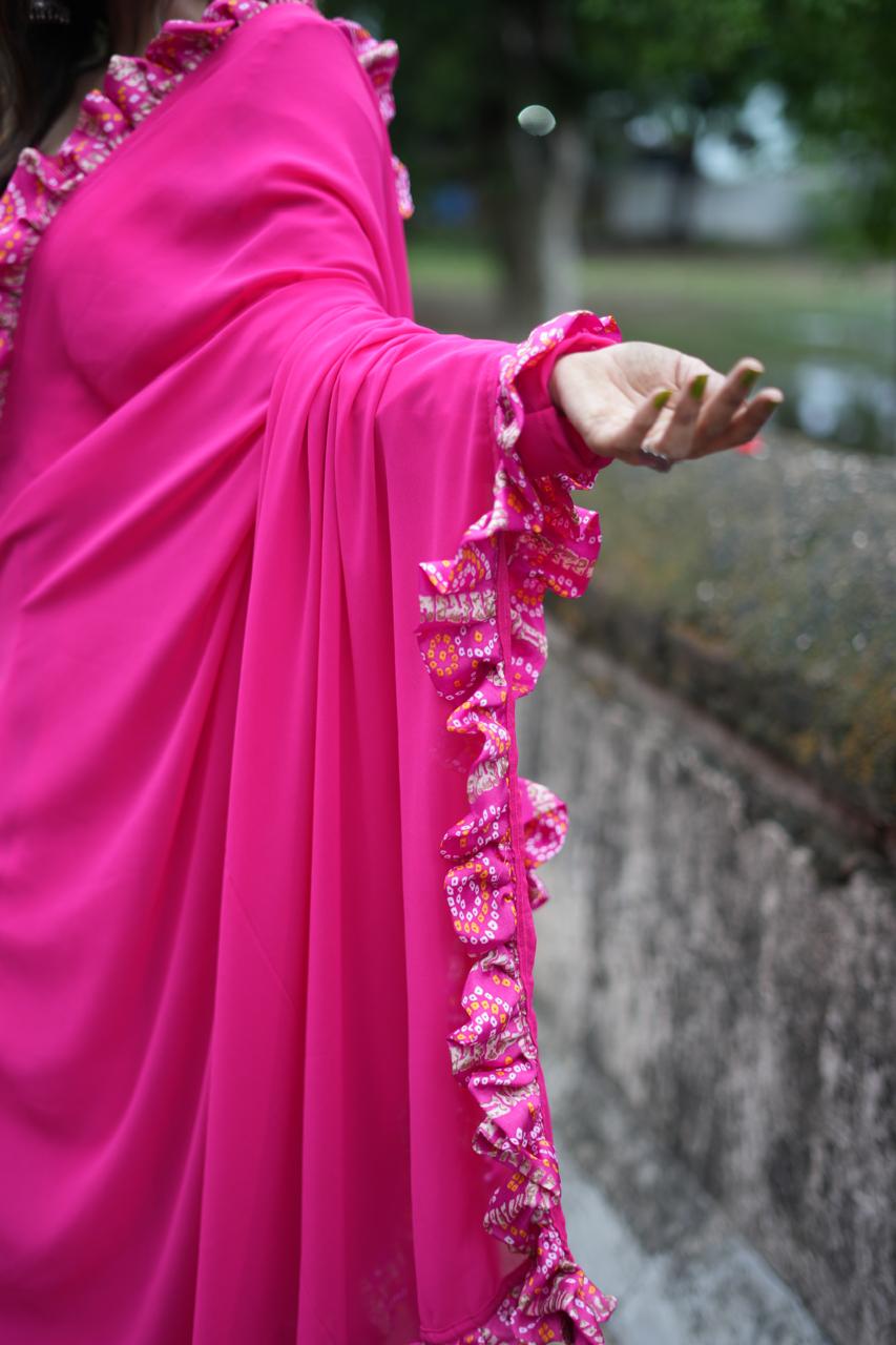 Pink dress with dupatta